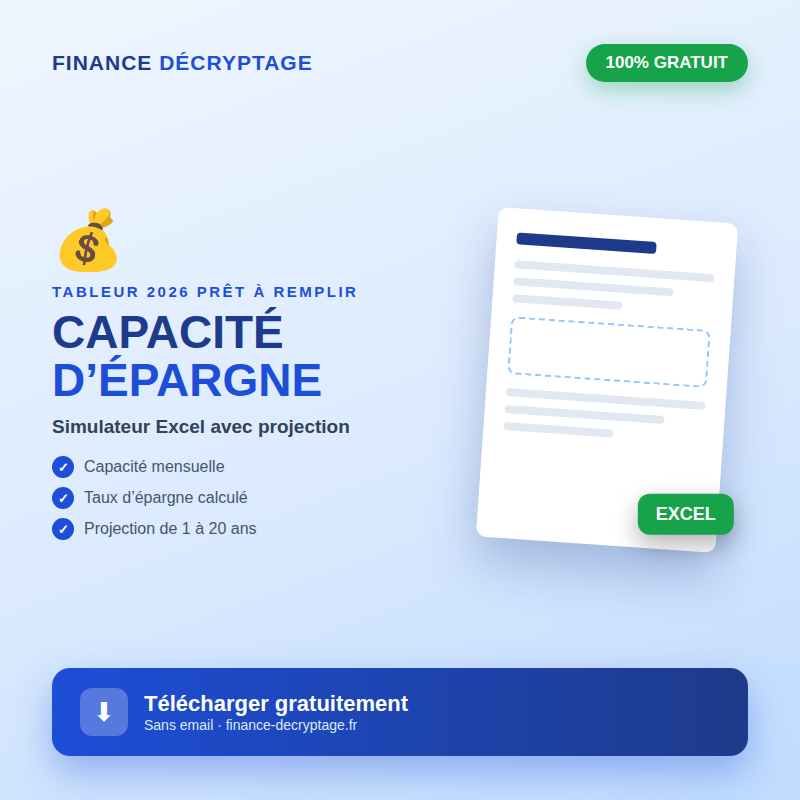 Simulateur de capacité d’épargne Excel à télécharger