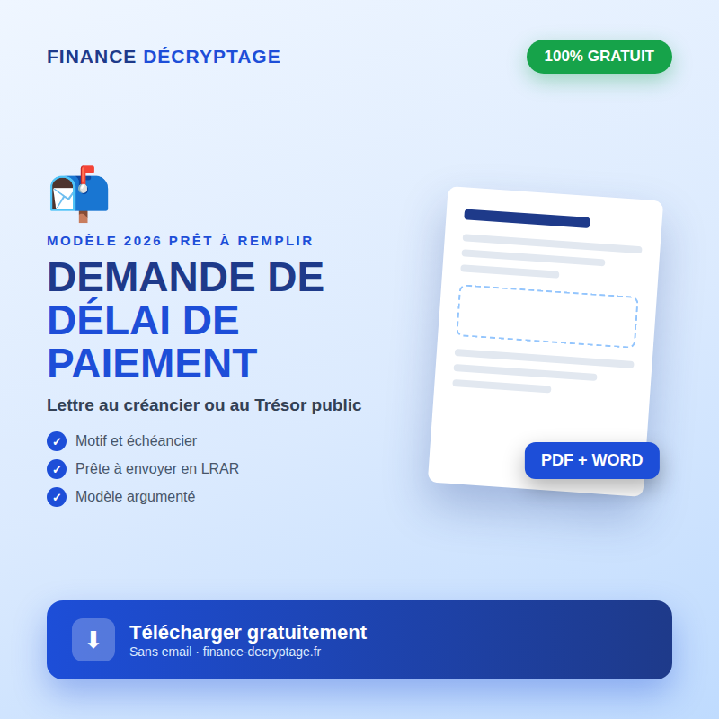 Lettre de demande de délai de paiement à télécharger
