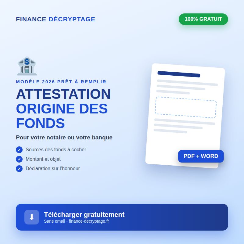 Attestation d’origine des fonds à télécharger