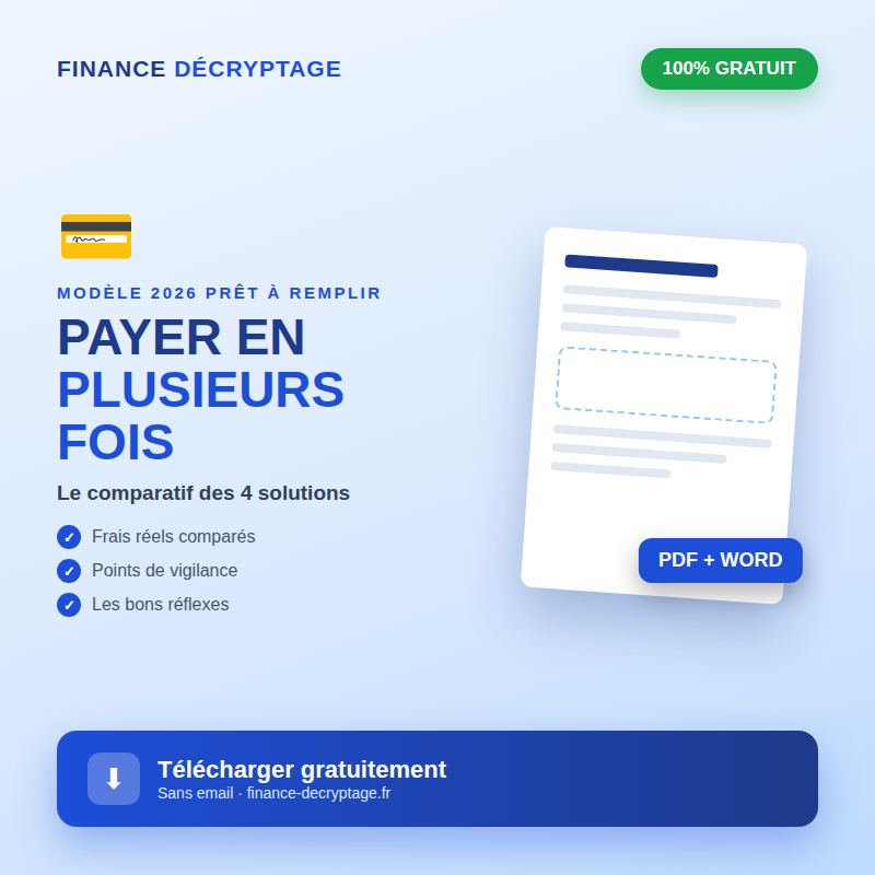 Comparatif du paiement en plusieurs fois à télécharger