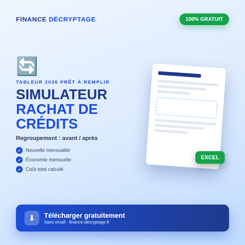 Simulateur de rachat de crédits Excel à télécharger