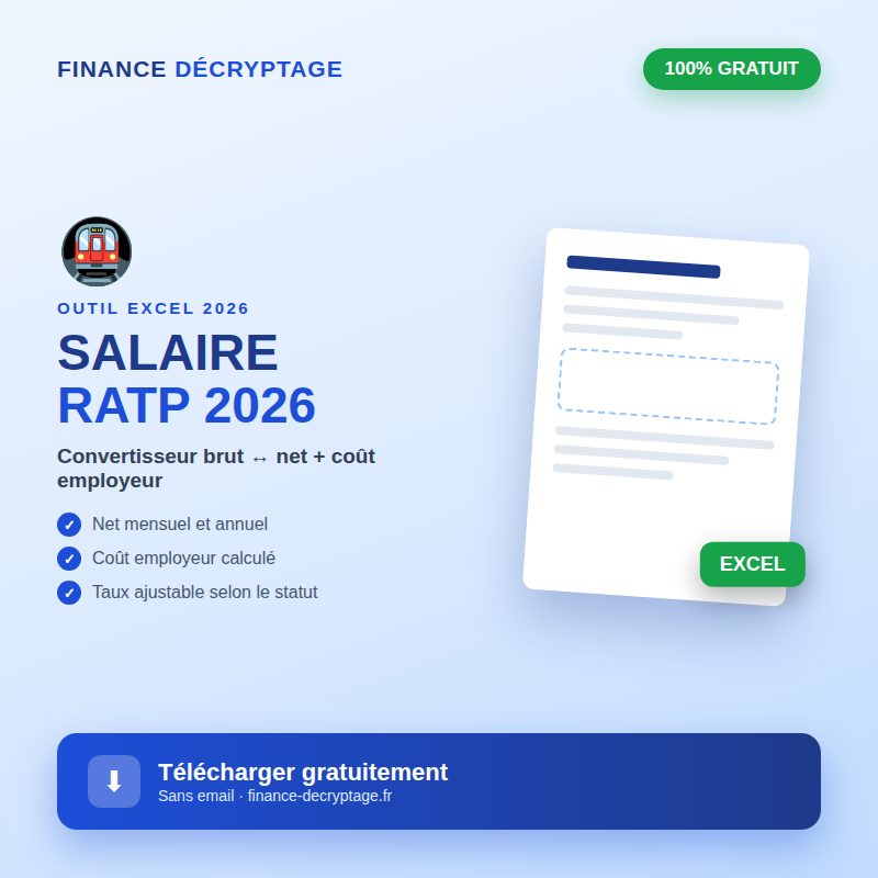 Convertisseur salaire RATP brut net Excel