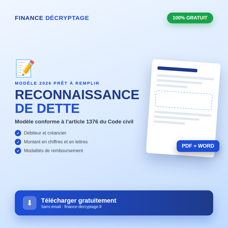 Modèle de reconnaissance de dette gratuit à télécharger